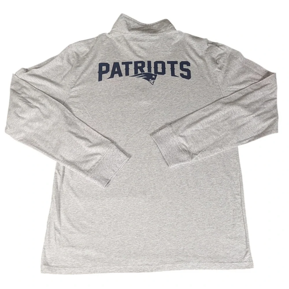 NFL Ultra Game New England Patriots Quarter Zip Pullover Heather Gray Mens‎ S